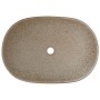 Ovales Aufsatzwaschbecken aus sandbrauner Keramik, 59 x 40 x 14 cm von , Sinkt - Ref: Foro24-155104, Preis: 174,57 €, Rabatt: %