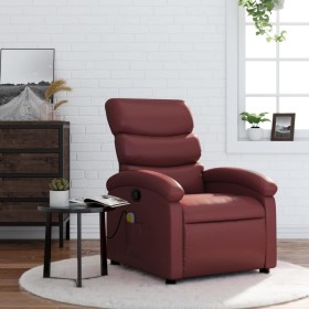 Sillón de masaje reclinable cuero sintético rojo tinto de , Sillones - Ref: Foro24-371724, Precio: 188,65 €, Descuento: %