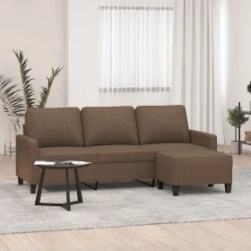 3-seater sofa with brown fabric stool 180 cm by , Sofas - Ref: Foro24-3201040, Price: 346,97 €, Discount: %