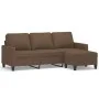 3-seater sofa with brown fabric stool 180 cm by , Sofas - Ref: Foro24-3201040, Price: 346,97 €, Discount: %