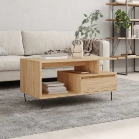 Couchtisch aus Sonoma-Eichensperrholz, 90 x 49 x 45 cm von , Couchtisch - Ref: Foro24-831023, Preis: 74,43 €, Rabatt: %