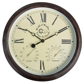 Esschert Design Reloj de estación con termo-higrómetro 30,5 cm