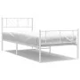 Metal bed frame with headboard and footboard white 90x200 cm by , Beds and slatted bases - Ref: Foro24-372239, Price: 72,79 €...