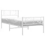 Metal bed frame with headboard and footboard white 90x200 cm by , Beds and slatted bases - Ref: Foro24-372239, Price: 72,79 €...