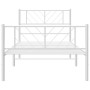 Metal bed frame with headboard and footboard white 90x200 cm by , Beds and slatted bases - Ref: Foro24-372239, Price: 73,29 €...