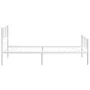 Metal bed frame with headboard and footboard white 90x200 cm by , Beds and slatted bases - Ref: Foro24-372239, Price: 72,79 €...