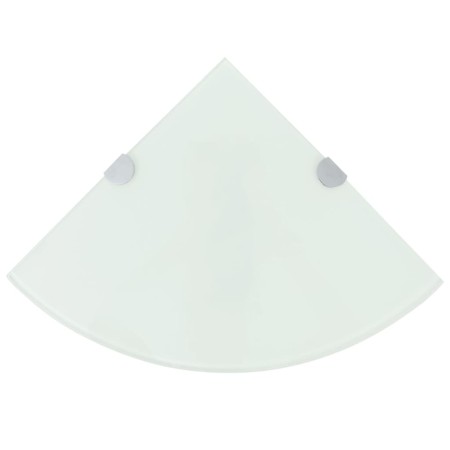 Corner shelf with chrome supports white glass 25x25 cm by vidaXL, Shelves and shelves - Ref: Foro24-243858, Price: 17,13 €, D...