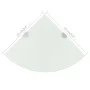 Corner shelf with chrome supports white glass 25x25 cm by vidaXL, Shelves and shelves - Ref: Foro24-243858, Price: 18,31 €, D...