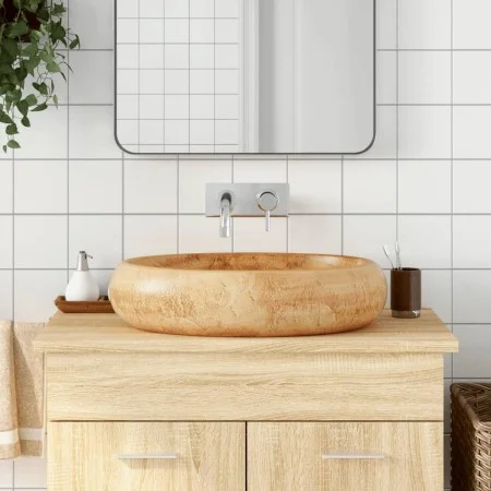 Brown ceramic oval countertop washbasin 59x40x15 cm by , Sinks - Ref: Foro24-155079, Price: 177,11 €, Discount: %