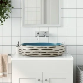 Multicolor ceramic oval countertop washbasin 59x40x15 cm by , Sinks - Ref: Foro24-155085, Price: 149,07 €, Discount: %