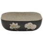 Lavabo encimera rectangular cerámica gris negro 48x37,5x13,5 cm