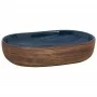 Lavabo sobre encimera ovalado cerámica marrón y azul 59x40x14cm de , Lavabos - Ref: Foro24-155100, Precio: 151,90 €, Descuent...