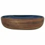 Lavabo sobre encimera ovalado cerámica marrón y azul 59x40x14cm de , Lavabos - Ref: Foro24-155100, Precio: 151,90 €, Descuent...
