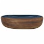 Lavabo sobre encimera ovalado cerámica marrón y azul 59x40x14cm de , Lavabos - Ref: Foro24-155100, Precio: 154,59 €, Descuent...