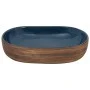 Lavabo sobre encimera ovalado cerámica marrón y azul 59x40x14cm de , Lavabos - Ref: Foro24-155100, Precio: 151,90 €, Descuent...
