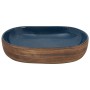 Lavabo sobre encimera ovalado cerámica marrón y azul 59x40x14cm de , Lavabos - Ref: Foro24-155100, Precio: 154,59 €, Descuent...