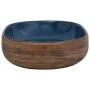 Lavabo sobre encimera ovalado cerámica marrón y azul 59x40x14cm de , Lavabos - Ref: Foro24-155100, Precio: 151,90 €, Descuent...