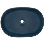 Lavabo sobre encimera ovalado cerámica marrón y azul 59x40x14cm de , Lavabos - Ref: Foro24-155100, Precio: 151,90 €, Descuent...