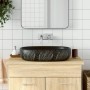 Ovales Aufsatzwaschbecken aus schwarzer Keramik, 59 x 40 x 14 cm von , Sinkt - Ref: Foro24-155102, Preis: 164,39 €, Rabatt: %
