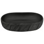 Ovales Aufsatzwaschbecken aus schwarzer Keramik, 59 x 40 x 14 cm von , Sinkt - Ref: Foro24-155102, Preis: 164,39 €, Rabatt: %