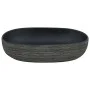 Gray and black ceramic oval countertop sink 59x40x14 cm by , Sinks - Ref: Foro24-155109, Price: 155,21 €, Discount: %