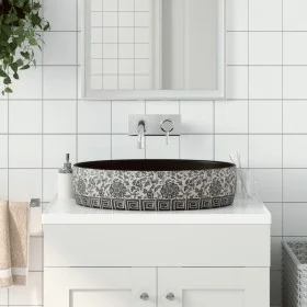 Black blue ceramic oval countertop sink 56.5x36.5x13.5cm by , Sinks - Ref: Foro24-155114, Price: 147,16 €, Discount: %