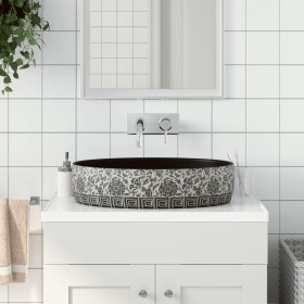 Lavabo de encimera ovalado cerámica negro azul 56,5x36,5x13,5cm de , Lavabos - Ref: Foro24-155114, Precio: 141,98 €, Descuent...