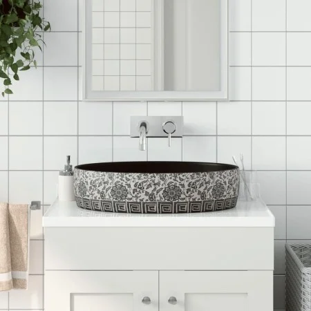 Lavabo de encimera ovalado cerámica negro azul 56,5x36,5x13,5cm de , Lavabos - Ref: Foro24-155114, Precio: 139,79 €, Descuent...