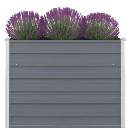 Erhöhtes Pflanzgefäß 100x100x77 cm Stahl verzinkt grau von vidaXL, Töpfe und Pflanzgefäße - Ref: Foro24-42407, Preis: 64,25 €...