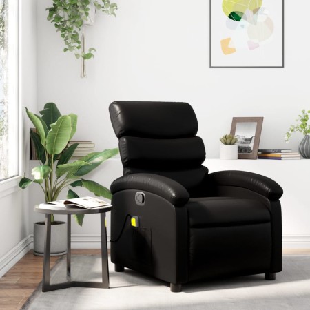 Black synthetic leather reclining massage chair by , Armchairs - Ref: Foro24-371720, Price: 205,11 €, Discount: %
