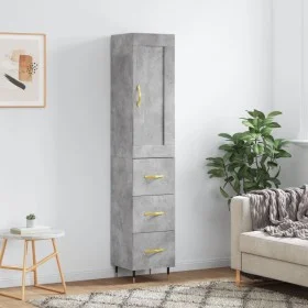 Betongraues Sperrholz-Sideboard 34,5 x 34 x 180 cm von , Sideboards - Ref: Foro24-3200181, Preis: 106,08 €, Rabatt: %
