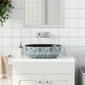 Black and blue ceramic oval countertop sink 47x33x13 cm by , Sinks - Ref: Foro24-155070, Price: 141,45 €, Discount: %