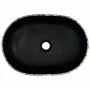 Lavabo sobre encimera ovalado cerámica negro y azul 47x33x13 cm de , Lavabos - Ref: Foro24-155070, Precio: 141,42 €, Descuent...