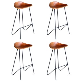 Kitchen stools 4 units brown genuine leather by , Kitchen stools - Ref: Foro24-276363, Price: 377,71 €, Discount: %