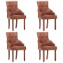 Sillas de comedor 4 unidades cuero auténtico de cabra marrón de , Sillas de comedor - Ref: Foro24-3056697, Precio: 700,24 €, ...