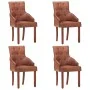 Sillas de comedor 4 unidades cuero auténtico de cabra marrón de , Sillas de comedor - Ref: Foro24-3056697, Precio: 690,87 €, ...