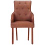 Esszimmerstühle 4 Einheiten aus echtem braunem Ziegenleder von , Essstühle - Ref: Foro24-3056697, Preis: 701,55 €, Rabatt: %