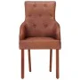 Sillas de comedor 4 unidades cuero auténtico de cabra marrón de , Sillas de comedor - Ref: Foro24-3056697, Precio: 690,87 €, ...