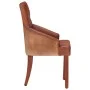 Sillas de comedor 4 unidades cuero auténtico de cabra marrón de , Sillas de comedor - Ref: Foro24-3056697, Precio: 690,87 €, ...