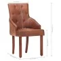Sillas de comedor 4 unidades cuero auténtico de cabra marrón de , Sillas de comedor - Ref: Foro24-3056697, Precio: 690,87 €, ...