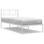 Bettgestell aus Metall mit weißem Kopfteil 80x200 cm von , Betten und Lattenroste - Ref: Foro24-372219, Preis: 60,68 €, Rabat...