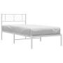 Bettgestell aus Metall mit weißem Kopfteil 80x200 cm von , Betten und Lattenroste - Ref: Foro24-372219, Preis: 60,68 €, Rabat...