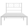 Bettgestell aus Metall mit weißem Kopfteil 80x200 cm von , Betten und Lattenroste - Ref: Foro24-372219, Preis: 60,68 €, Rabat...