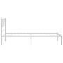 Bettgestell aus Metall mit weißem Kopfteil 80x200 cm von , Betten und Lattenroste - Ref: Foro24-372219, Preis: 60,68 €, Rabat...