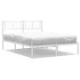 Estructura de cama de metal con cabecero blanca 120x190 cm de , Camas y somieres - Ref: Foro24-372225, Precio: 97,89 €, Descu...