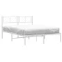 Estructura de cama de metal con cabecero blanca 120x190 cm de , Camas y somieres - Ref: Foro24-372225, Precio: 97,89 €, Descu...
