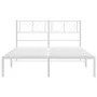 Estructura de cama de metal con cabecero blanca 120x190 cm de , Camas y somieres - Ref: Foro24-372225, Precio: 97,89 €, Descu...