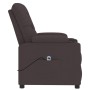 Sillón reclinable eléctrico tela marrón oscuro