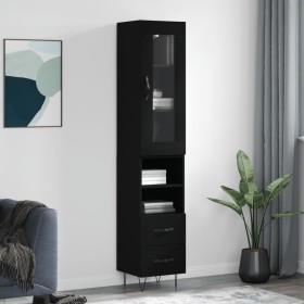 Schwarzer Sperrholz-Schrank 34,5x34x180 cm von , Sideboards - Ref: Foro24-3199330, Preis: 108,43 €, Rabatt: %