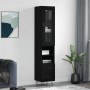 Aparador de madera contrachapada negro 34,5x34x180 cm de , Aparadores - Ref: Foro24-3199330, Precio: 108,33 €, Descuento: %